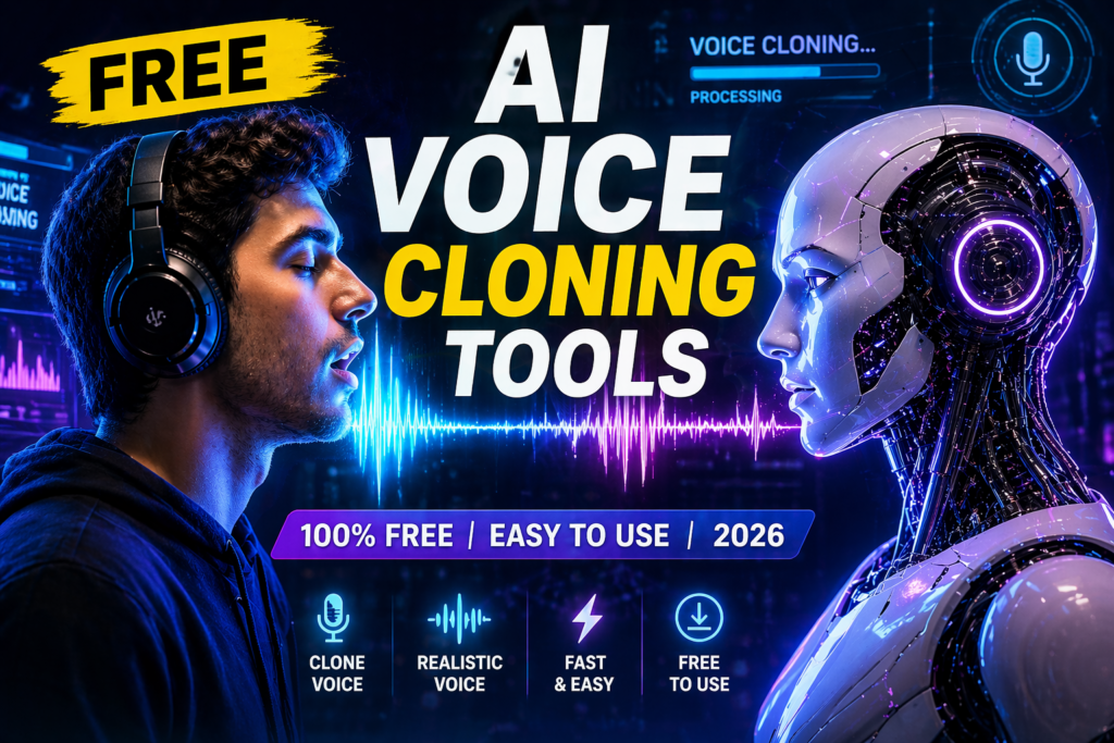 free ai voice cloning tools futuristic ai voice cloning concept