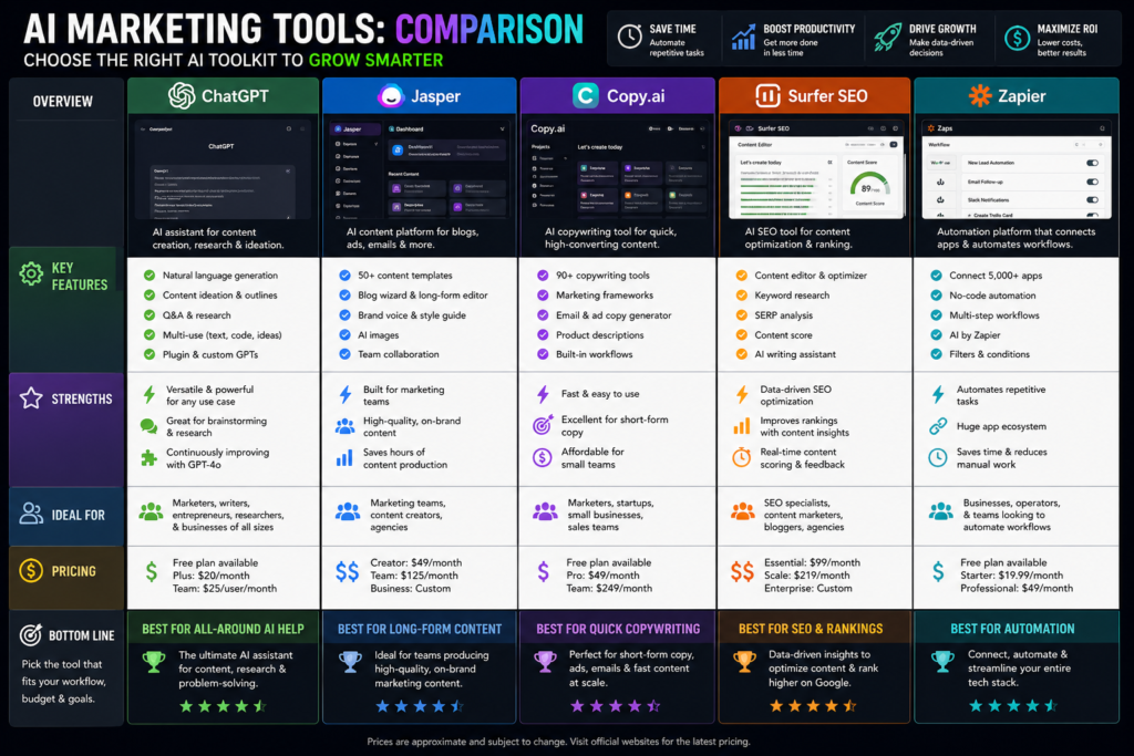 ai marketing tools comparison 2026