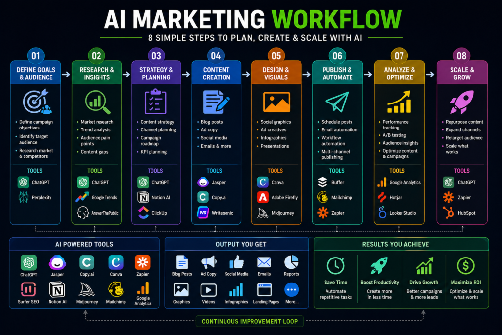 how to use ai marketing tools step by step