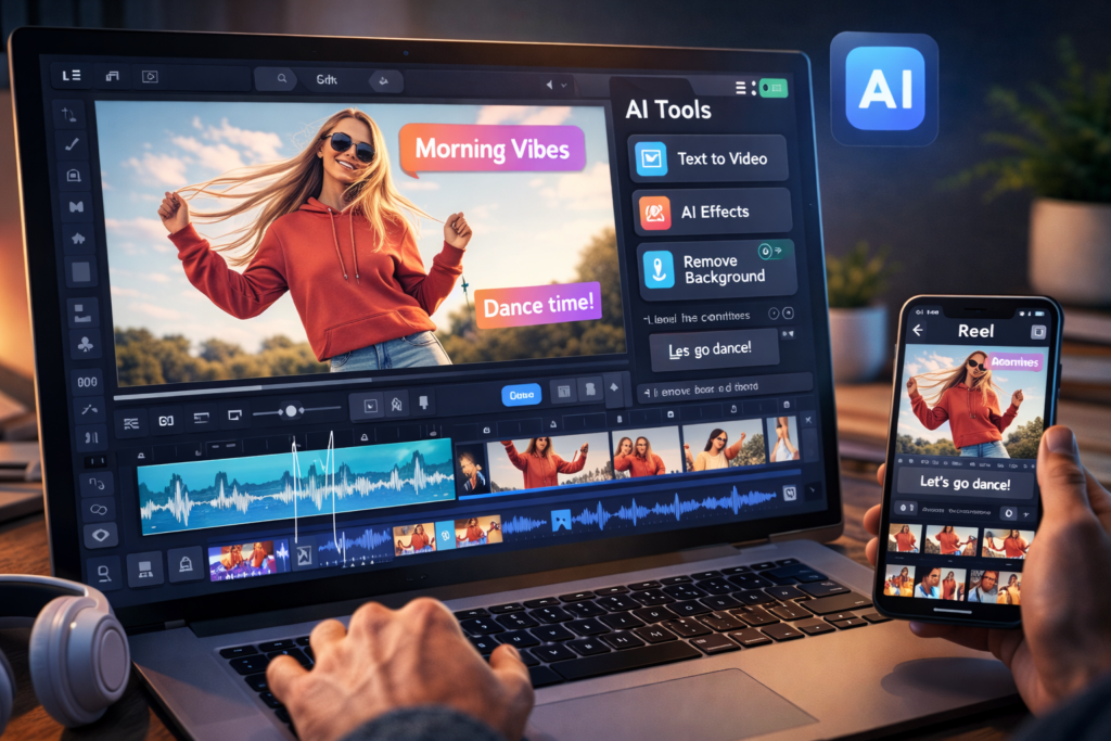 AI video editing tools for reels and YouTube content