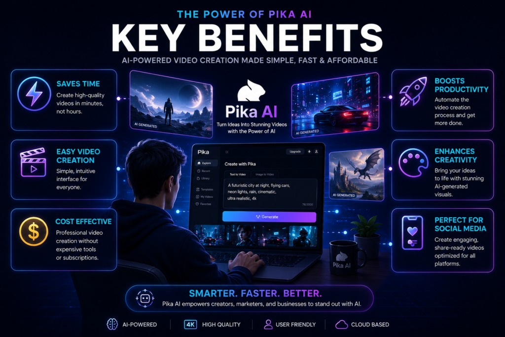 Benefits of Pika AI for video creation content marketing and social media