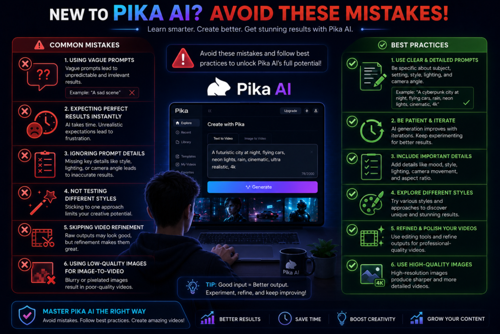 Common mistakes to avoid when using Pika AI for video generation