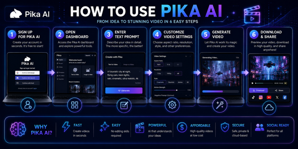 How to use Pika AI step by step guide for beginners
