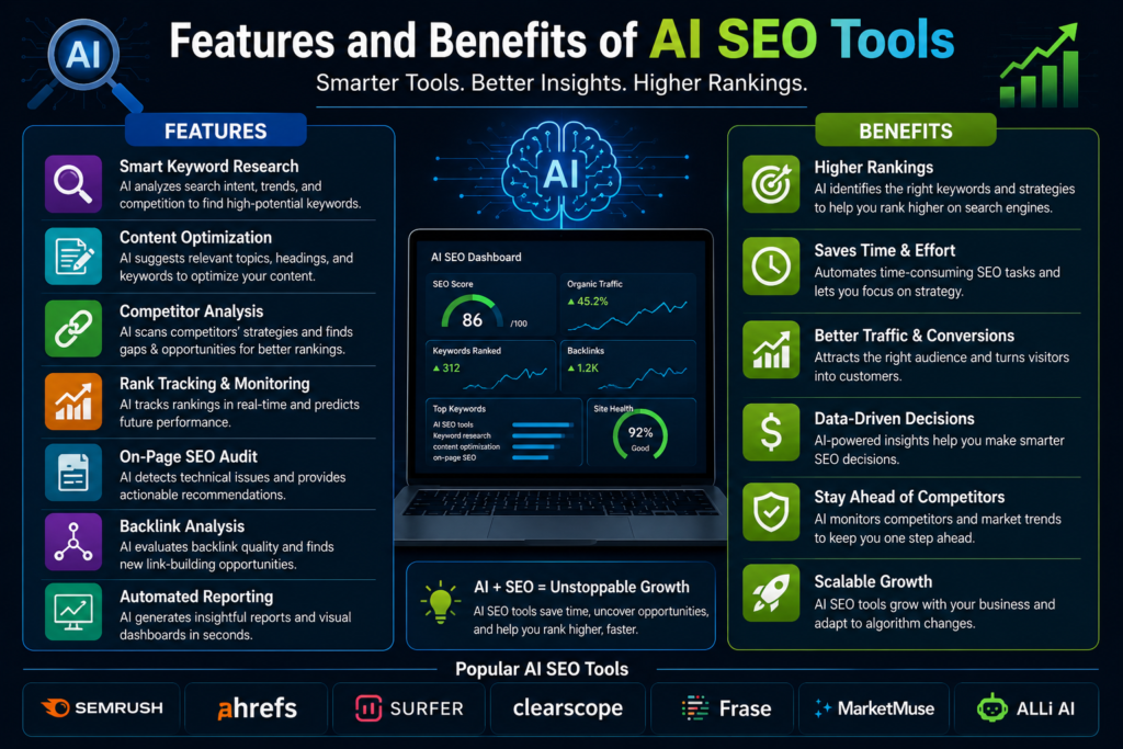 Features and Benefits of AI SEO Tools