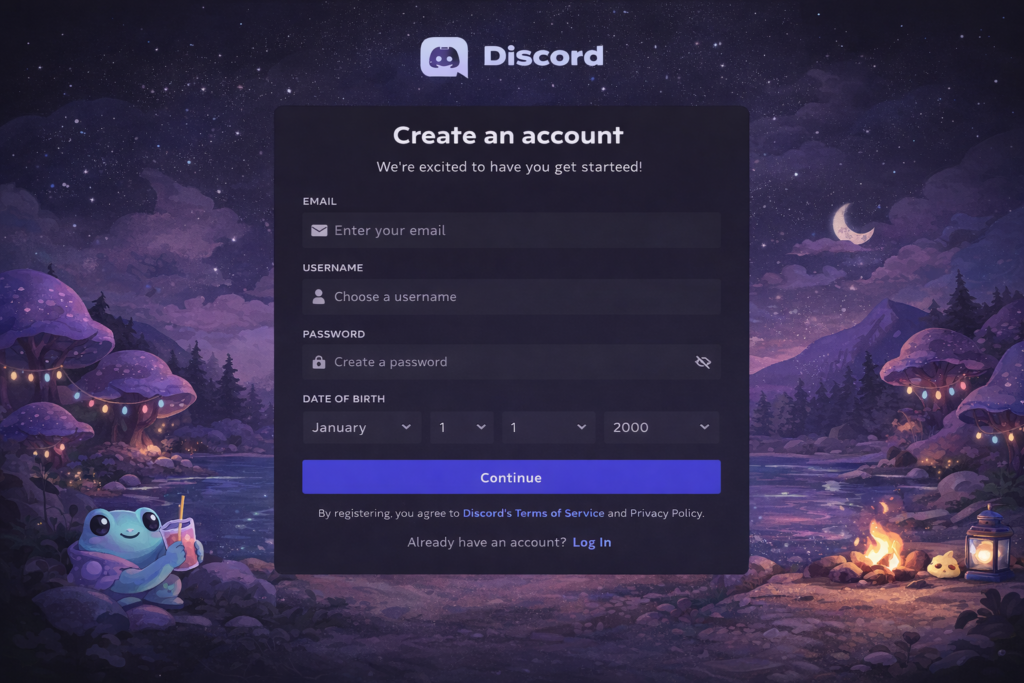 Discord account signup