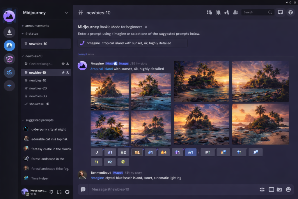 Midjourney Discord channel example