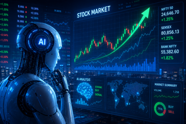 “OpenAI stock concept with AI technology background”