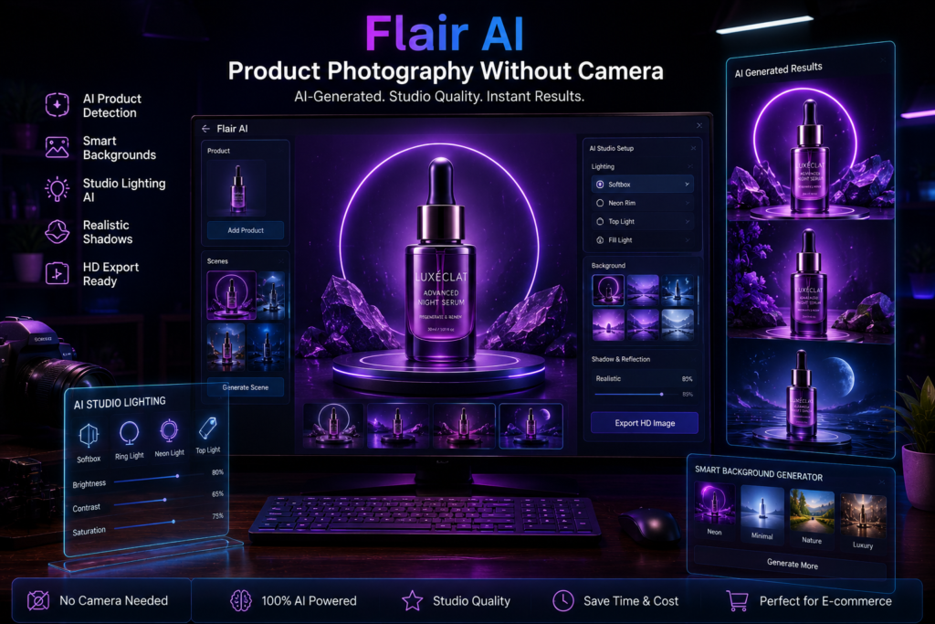 Flair AI product photography generator without camera setup