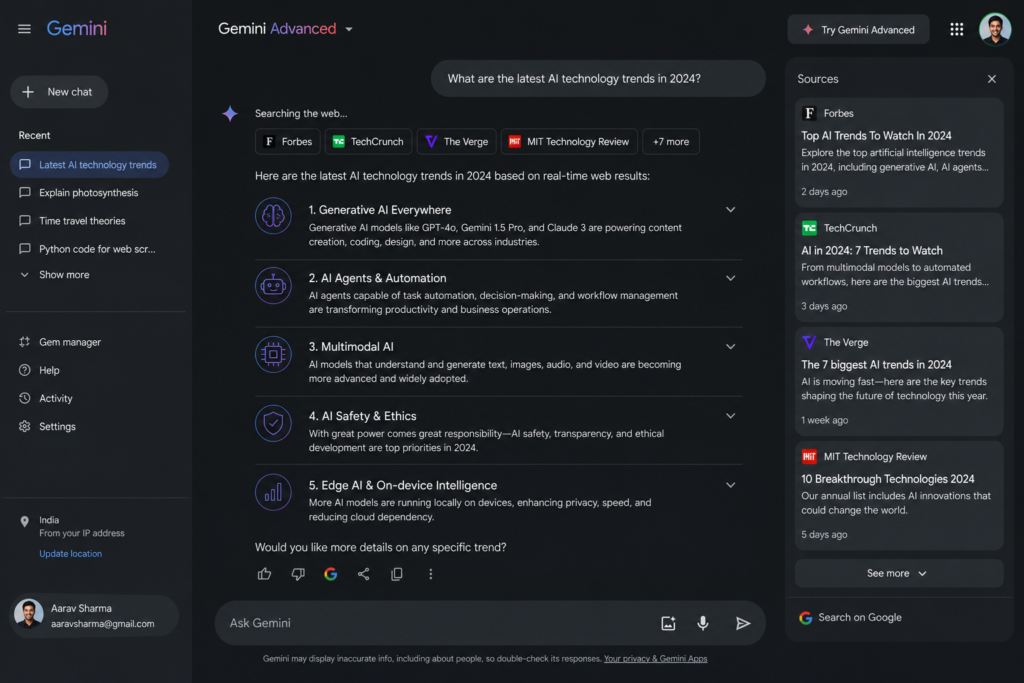 Google Gemini AI for students and learning