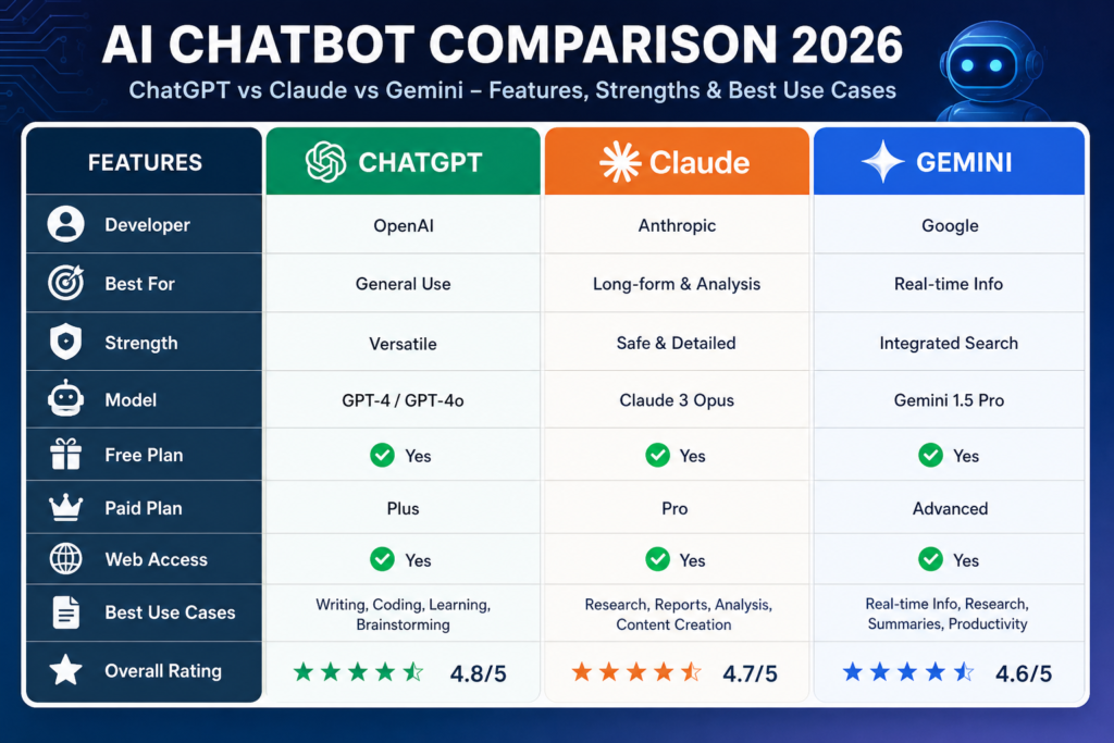 👉 ChatGPT vs Claude vs Gemini vs Perplexity comparison chart