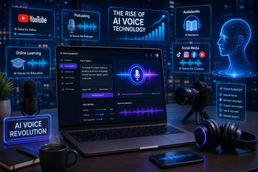 AI voice tools gaining popularity among creators, businesses, and content marketers in 2026.