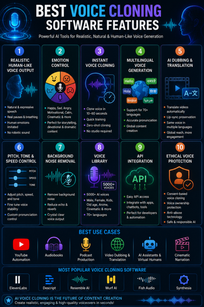 Best Voice Cloning Software Features