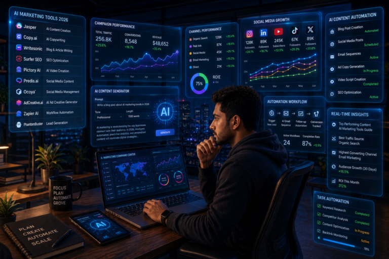 AI marketing tools dashboard setup for digital marketers in 2026