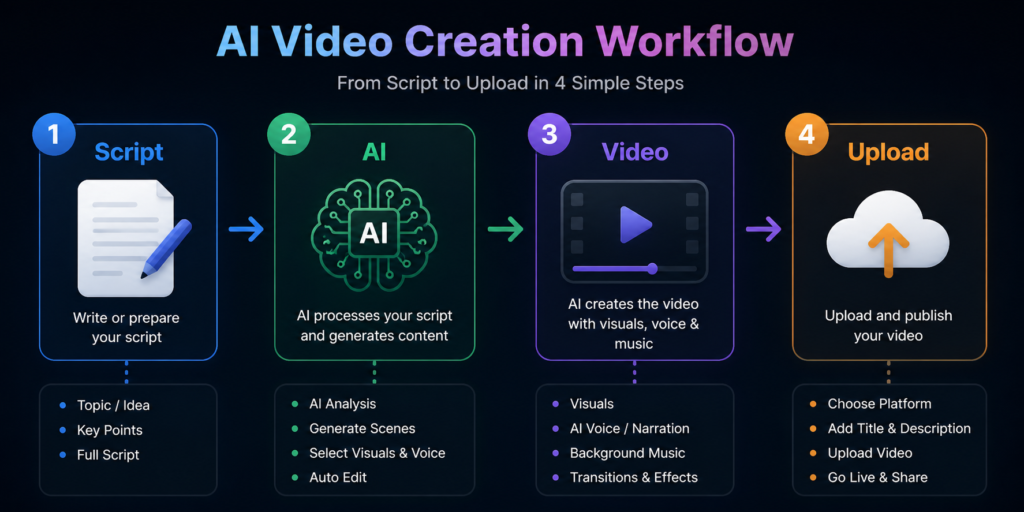 how to create video using AI tools step by step