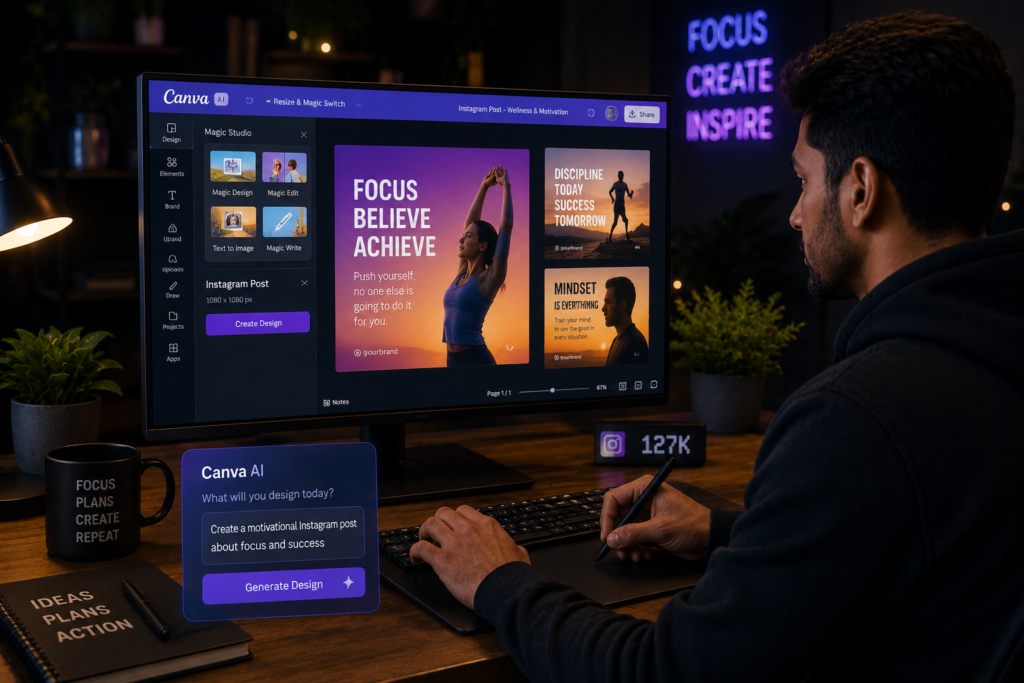 Canva AI tool for social media content creation