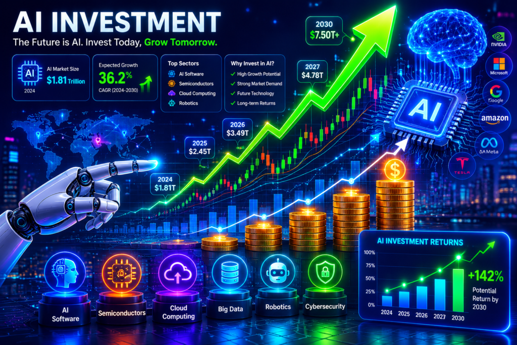 AI stock market growth and future prediction chart