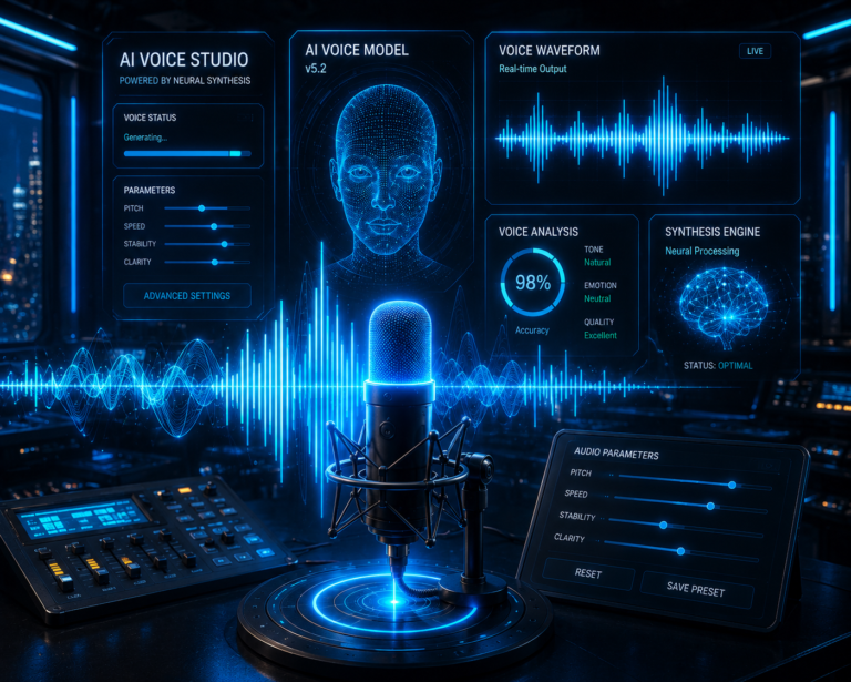 ElevenLabs AI Voice Generator creating realistic human-like voice