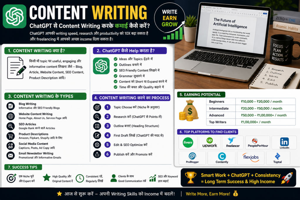 Chat GPT se content writing earning
