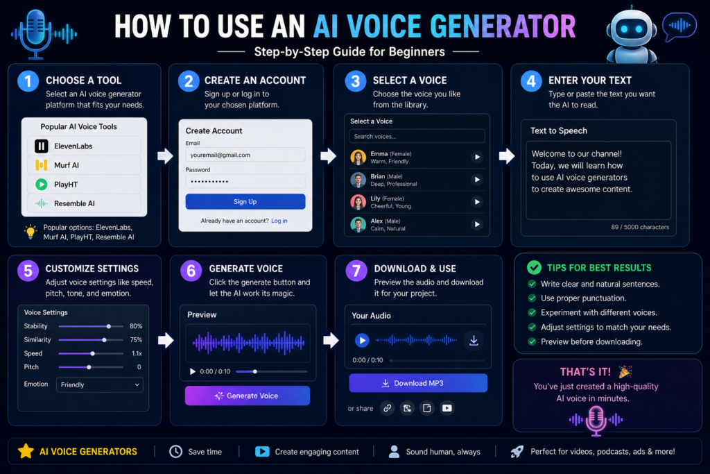 how to use ai voice generator