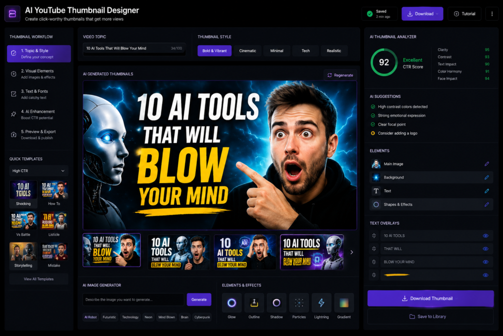 AI-generated YouTube thumbnails using Canva