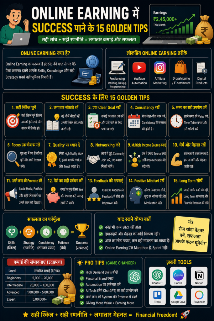 online earning success tips