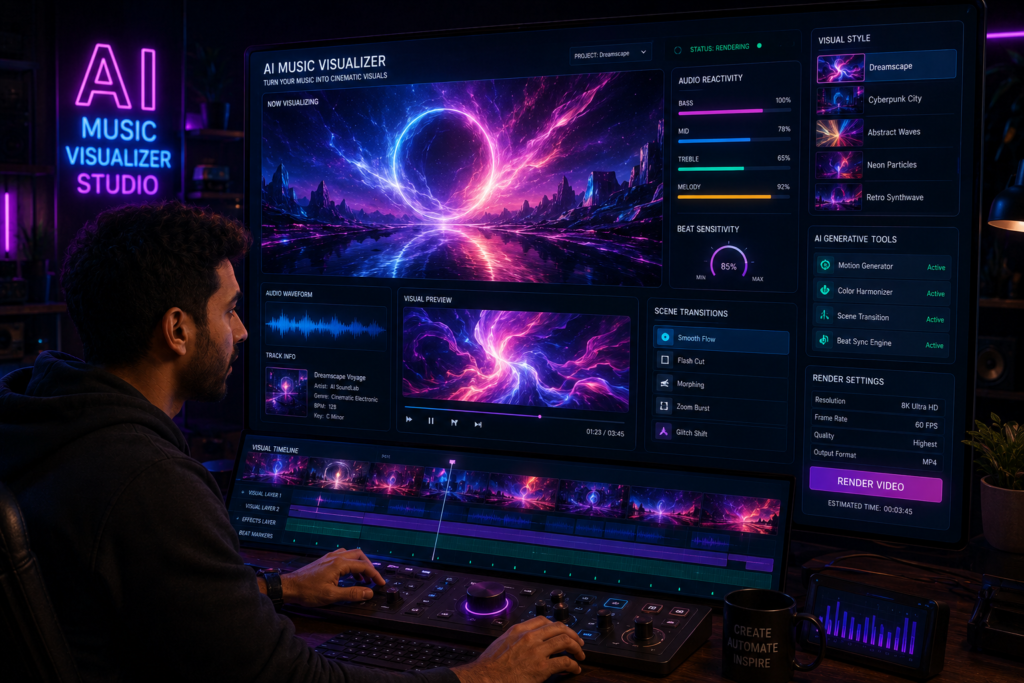 Kaiber AI music and motion visuals creator for content creators