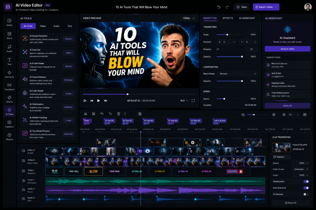 AI video editing tools for YouTubers
